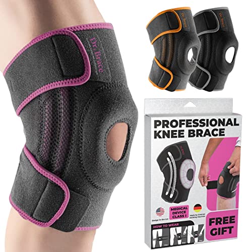 DR. BRACE ELITE Knee Brace with Side Stabilizers & Patella Gel Pads for Maximum Knee Pain Support and fast recovery for men and 