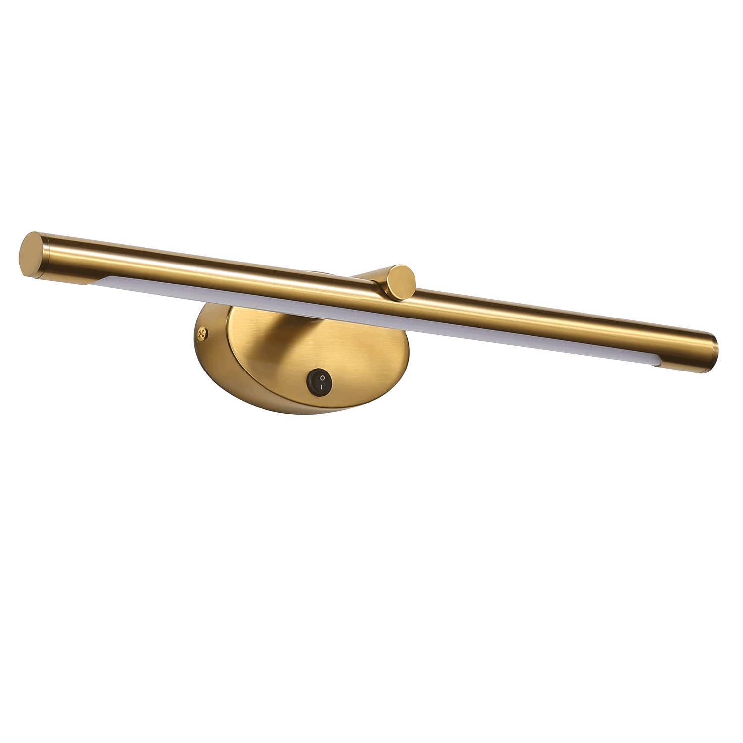 EcoGehen Modern Spiegelleuchte Bad mit Schalter 10W - LED Wandlampe Waschtisch Wandleuchte Spiegelleuchten Badezimmer Spiegel Nachttisch Leselampen Bilderleuchte Lampe über Spiegel，Warmweiß Gold