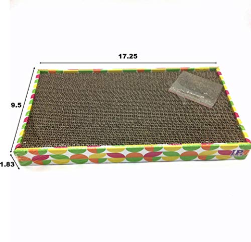 Irispets cat scratcher cardboard, cat wide scratching pad, cat scratcher toys, Catnip Included, 3 pack scratcher cardboard - Thumbnail 2