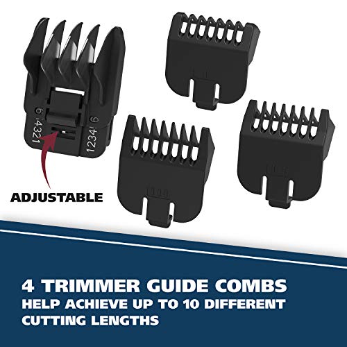 Wahl Groomsman Pro All-in-One Men's Grooming Kit Rechargeable Beard Trimmers and Hair Clippers, Includes Guide Combs, Precision Detailer, Mini-Shaver Head, and Nose and Ear Hair Trimmer, 9860-700 - Thumbnail 4