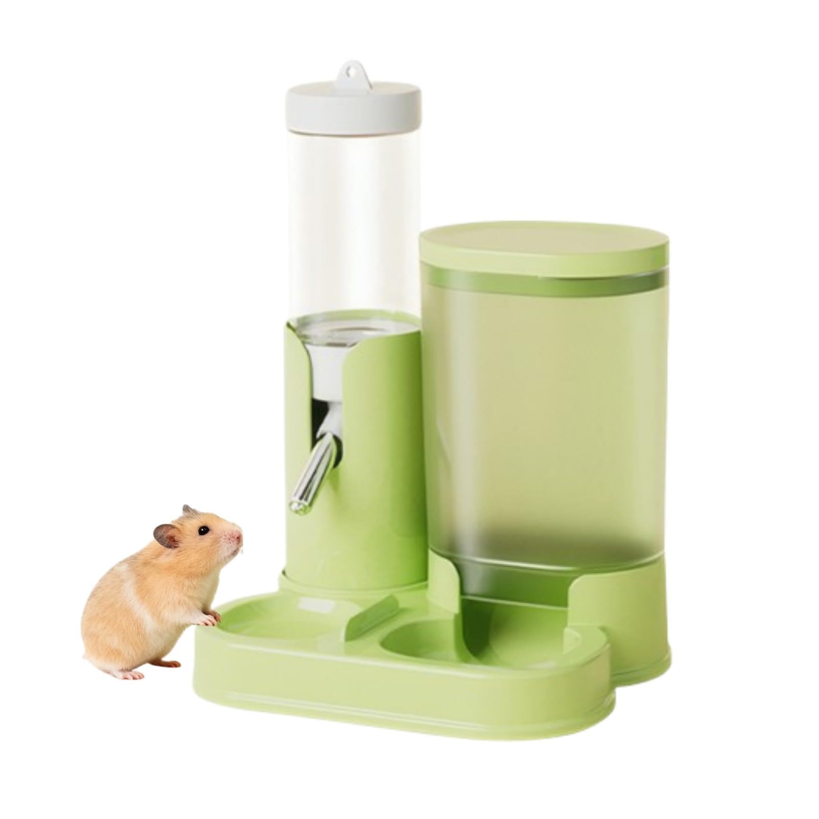 Alimentador para hámsters – Botella de agua para hámster con soporte automático | Bebedor antigoteo para animales pequeños con comida para jerbos y erizos enanos – Para pequeños animales y hámsters