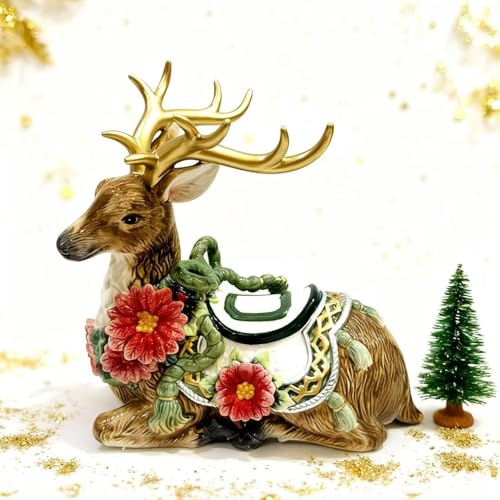 Estatua Decorativa de Reno Navideño en Cerámica miniatura 3