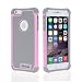 iPhone 6 Case,iPhone 6S Case,GOGING Impact Resistant Double Layer Shockproof Hard Shell Case for Apple iPhone 6/6S 4.7 inch (Gray-Pink)