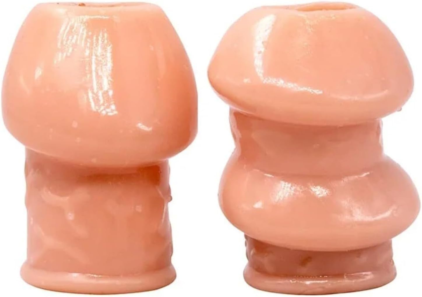 2pcs Flesh Color Cock Ring Penis Enlargement Glans Foreskin Rings Male Penis Sleeves Penis Massage Lock Sperm Delay Ejaculation Sex Toys for Men