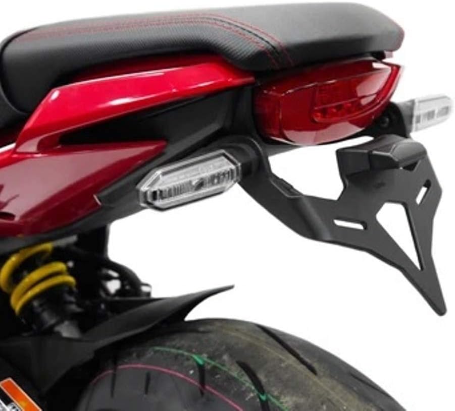 Evotech Performance Tail Tidy installed on motorcycle, rear-side view