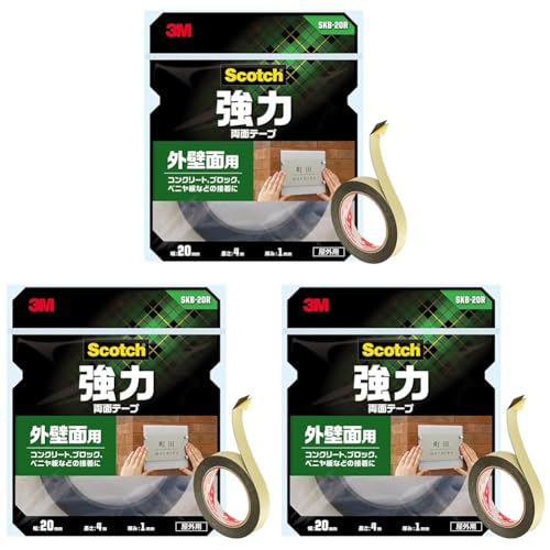 3M �X�R�b�` ���͗��ʃe�[�v �O�ǖʗp ��20mm����4m SKB-20R (× 3)