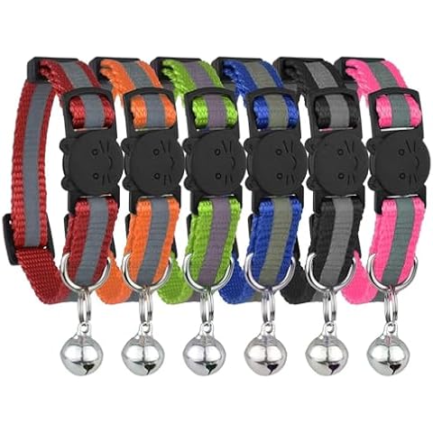 Reflective Cat Collar with Bell, Set of 6 Cover