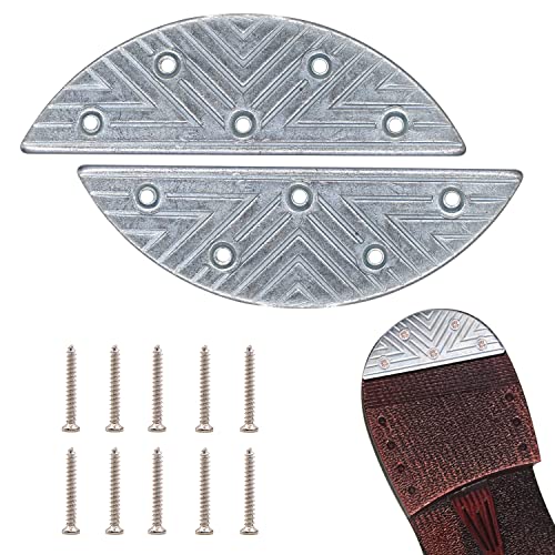 Metal Heel Plates 1 Pairs Sole Repair Kit with Screw Nails Shoes Heel Taps Tips Replacement Pad for...