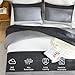 Litanika Full Size Comforter Sets Black White Grey - 3 Pieces Lightweight Bedding Set, All Season Down Alternative Comforter (1 Comforter, 2 Pillowcases)