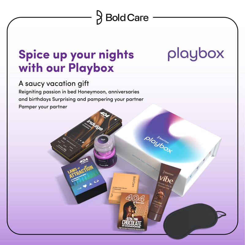 Image of Bold Care Playbox Couples Kit for Date Nights | Condoms, Lubes & Accessories for Deeper Connections | Mood-enhancing Dark Chocolate | Card Game for Couples | Gifting Set for him & her