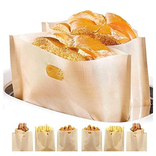 10 Piezas Bolsa Tostadora Toastabags Antiadherente Bolsa de Horno No tóxico, para Pizza, Sándwiches de Queso Parrilla, Panini, Nuggets de Pollo, Tostadas, Salchichas, Verduras Etc—Beige, 2 Tamaños