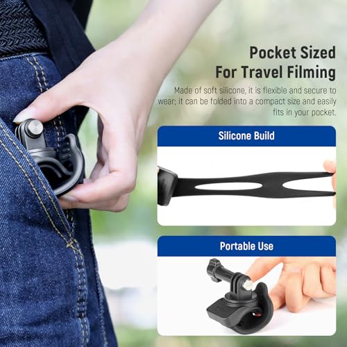Image of NEEWER Flexible Mount Wrap Band Compatible with GoPro DJI Insta360 Action Cameras, Motorcycle Bike Handlebar Roll Bar Tube Clip Holder Bracket Accessories for Photography Video Recording, GP-77 Black