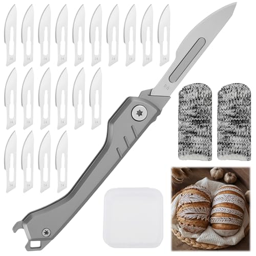 Aphohome Bread Lame Dough Scoring Tool Folding Stainless Steel Keychain