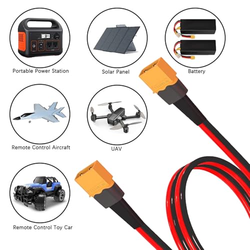 Cable XT60 macho a macho para almacenamiento de energía solar en aviones RC 6