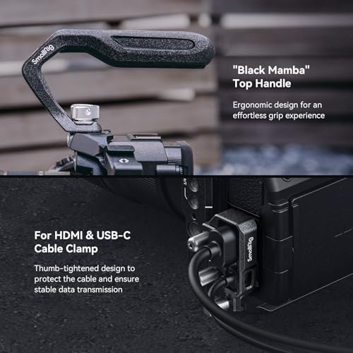 SMALLRIG Black Mamba Kit de Jaula para Cámara para Canon para EOS R5 Mark II con Asa Superior y Abrazadera de Cable Dedicada, Soporte para Cámara de Aleación de Aluminio - 4976 - imagen 8