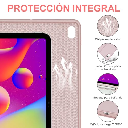 Funda con teclado para iPad 11 y 10 con teclado español Ñ retroiluminado rosa 7