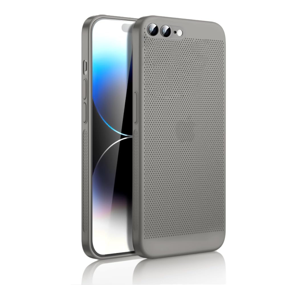 Dl3 Mobilak Case For iPhone 7 Plus/iPhone 8 Plus Heat Dissipation Case with Built-in Camera Lens Protector Slim Fit Breathable Cooling Anti-Fingerprint Hard PC Back Shockproof Cover