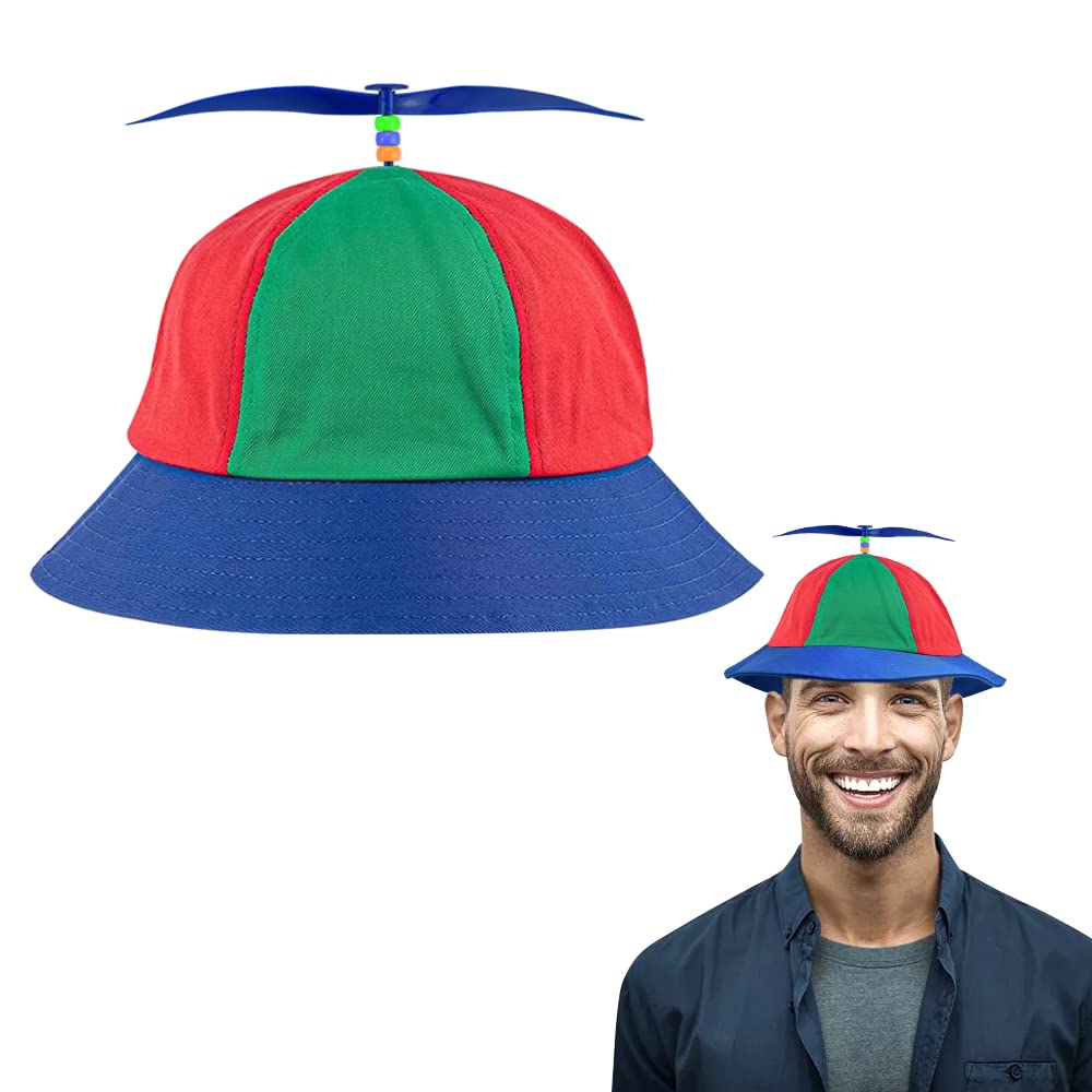 Propeller hat,Helicopter Hat,Propeller Cap,Adults Funny Bucket hat,with Night Glow Propeller,for adults and children Party hat for Party Costume