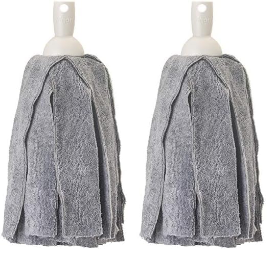 Vigar - Recambio para Fregona - Rosca Universal - 10 x 10 x 15 cm - Microfibra Apta para Lavadora - Máxima Absorción - para Todo Tipo de Suelos - Gris (Paquete de 2)