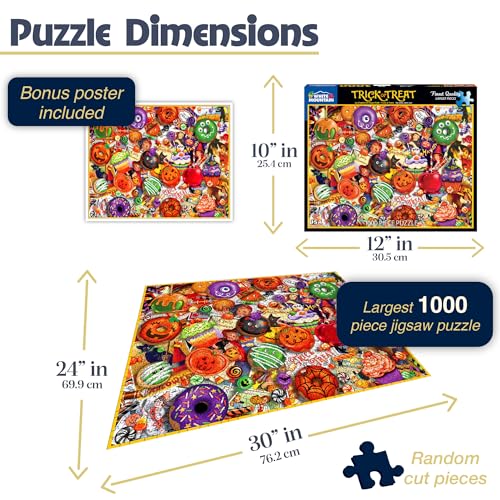Rompecabezas White Mountain de 1000 piezas, temática Halloween y otoño: 'Trick or Treat', piezas grandes, regalo para adultos y familia, 24" x 30" miniatura 2