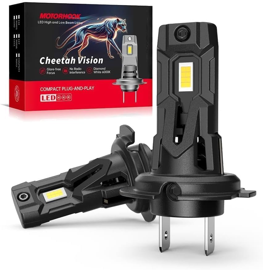 MOTORHOOK H7 Scheinwerfer Birne Auto Xenon Weiß | Canbus Fehlerfrei | Ersatz für Halogen für Fern- & Abblendlicht | Plug & Play (5000K, H7)