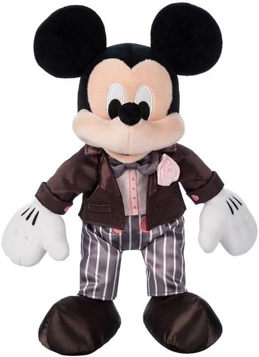 Disney Store Official Mickey Mouse Wedding Plush - Groom Stuffed Animal, Chocolate Tuxedo Jacket, Embroidered Features, Soft Foam Ears, Romantic Gift for Weddings, Includes to/from Gift Tag