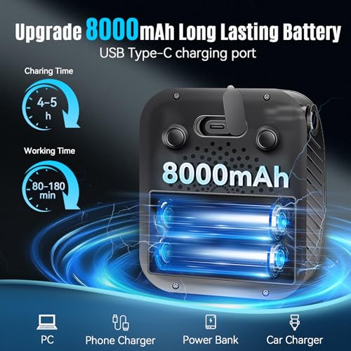 Ducha portátil mejorada con calentador, 1500W de potencia, bomba recargable de 8000mAh con pantalla LED, kit impermeable IPX8 para camping y senderismo miniatura 3