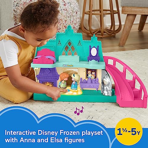 Fisher-Price Little People Toddler Playset Disney Frozen Arendelle Castle With Lights Sounds Anna & Elsa Figures For Ages 18+ Months (Amazon Exclusive) #TOP1