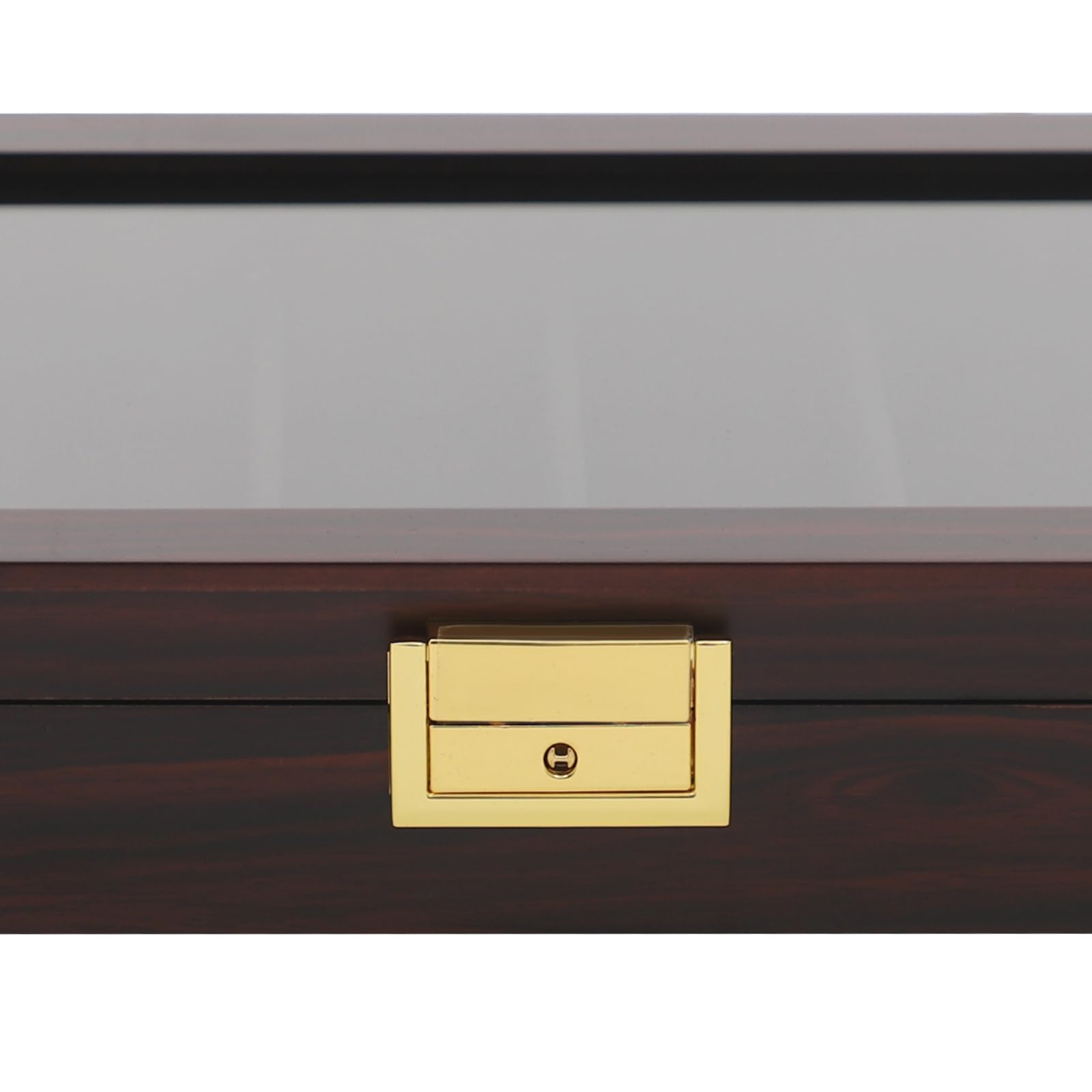 Présentoir à couteaux de poche pour 8 couteaux, aspect ébène, doublure en flanelle, fenêtre en verre, serrure en métal, organisateur et boîte de collection, cadeau pour homme