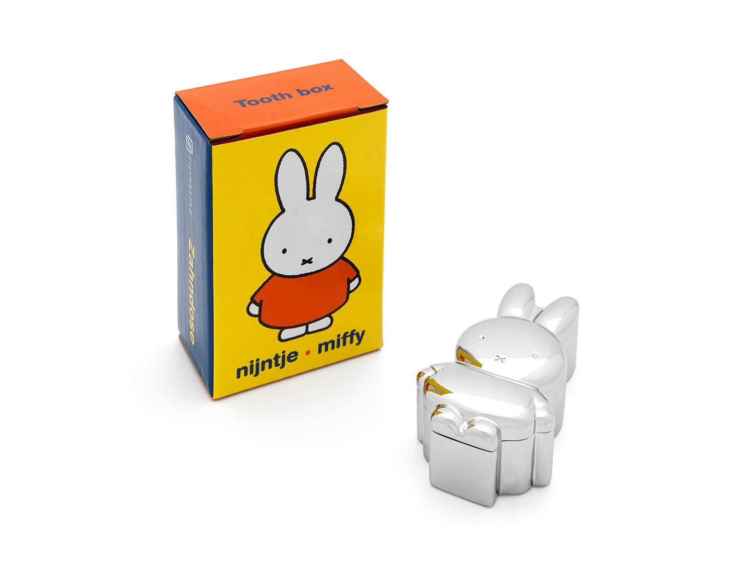 Boîte pour dents et mèche de cheveux Miffy couleur argent Zilverstad pour souvenir enfant