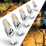 Heifymi T10 T5 Wedge Base LED Bulb 3W 300lm 2700K Warm White 25W 30W AC/DC 12V-24V for Outdoor Landscape Pathway Patio Garden Lawn Malibu RV Car Camper Dome Marine Boat Deck Trailer Lighting, 5 Pack