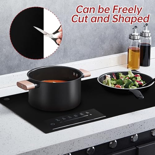 Induktionskochfeld Schutzmatte, 52x61cm Silikon Induktion Schutzmatte, Induktion Herdschutz Matte HitzebestäNdiges Wärmeisolierte Pad Große Induction Cooker Silikonmatte für Induktionsherd