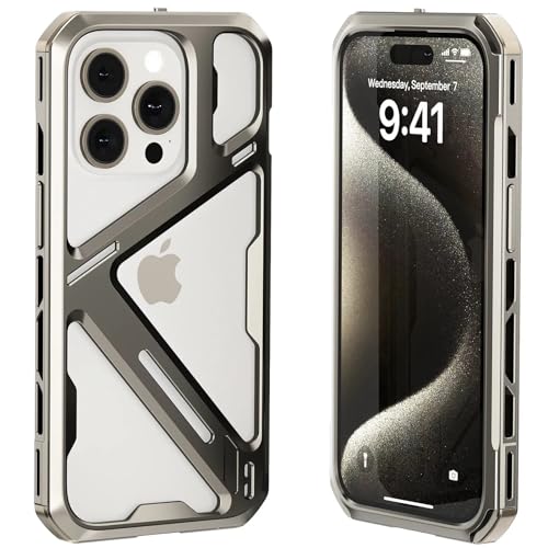 Coque iPhone 15 Pro antichoc robuste alliage titane protection 4 coins