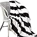 NTBAY Minimalism Series Throw Blankets Double-layered Flannel Plush Velvety Super Soft Cozy Warm with Black and White Printed Pattern(70"x 78", Stripe)