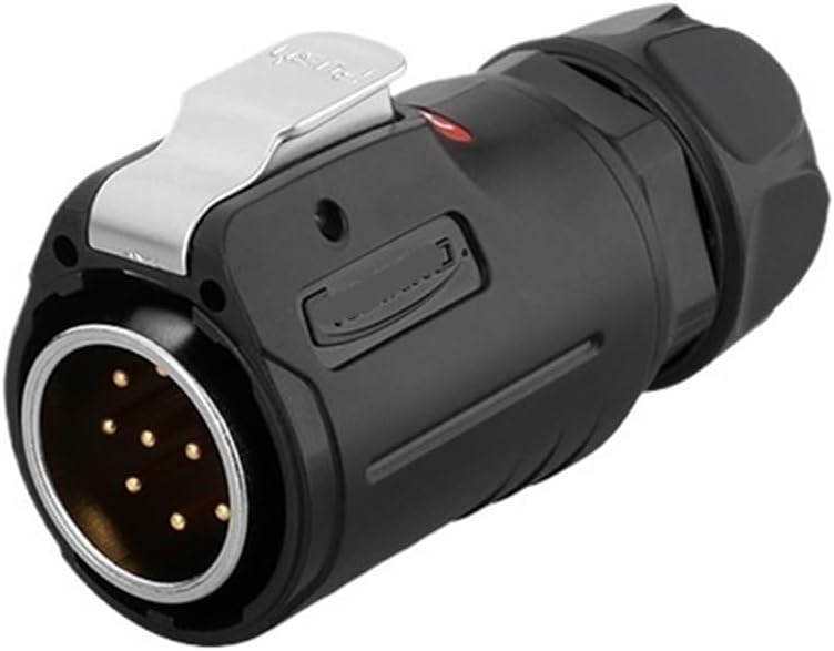 LP-24 aviation and socket threaded tightening 10-pin gold-plated male and female pin industrial connector(Male plug)