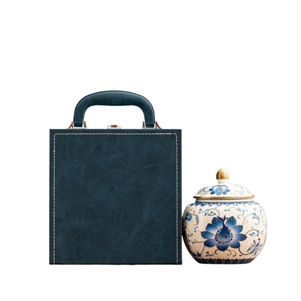 Set Da Tè Contenitore for la conservazione del tè sfuso for uso domestico Barattolo for la conservazione sigillato da cucina Set da tè retrò creativo Set di scatole regalo con doppio barattolo Baratto