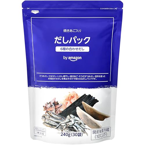 by Amazon 焼きあご入りだしパック 8g x 30袋入 6種の合わせだし