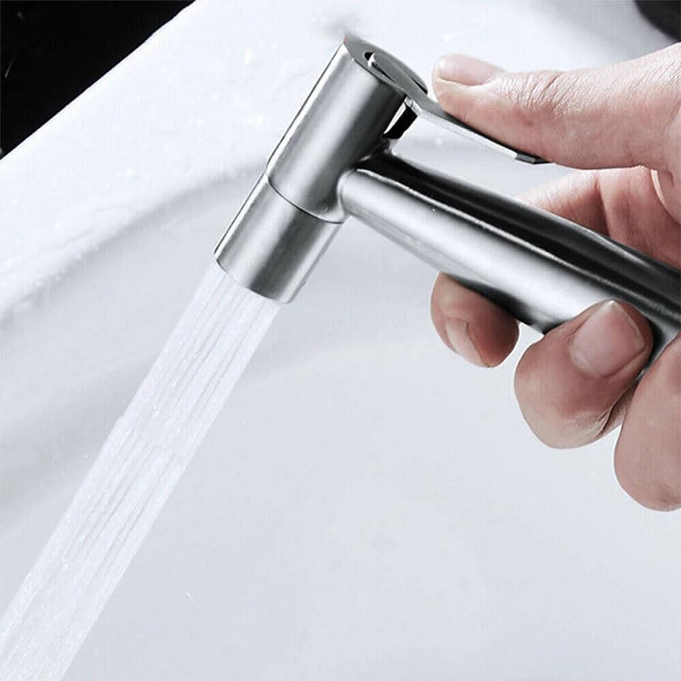 Stain Less Steel Matte Finish Bathroom Health Faucet Set Hand Jet Spray Gun for Toilet SS-304 Material 1.2 Meter Flexible Hose Pipe and Wall Hook - Pack of 1 Set (Stainless Steel) (B0CW64HCQK) Amazon Price History, Amazon Price Tracker