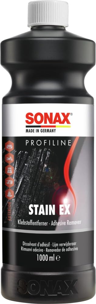 SONAX PROFILINE Stain Ex (1 Liter) Klebstoffentferner beseitigt mühelos und schnell Klebstoffrückstände, fett- & ölhaltigen Schmutz, Silikon | Art-Nr. 02533000
