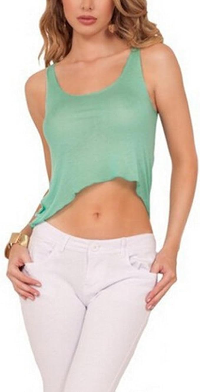 Amazon Xinn レディース キャミソール クルーネックタンクトップ 涼しいタイプ ノースリーブ レトロ トップス インナー フレア ゆるテロ ベアトップ 不規則裾 ショート丈 へそ出し キャミソール タンクトップ 通販