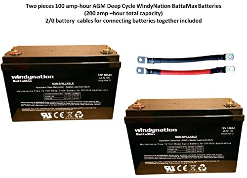 image for WindyNation 200 Watt (2pcs 100 Watt) Solar Panel Kit + 1500W Power Inv