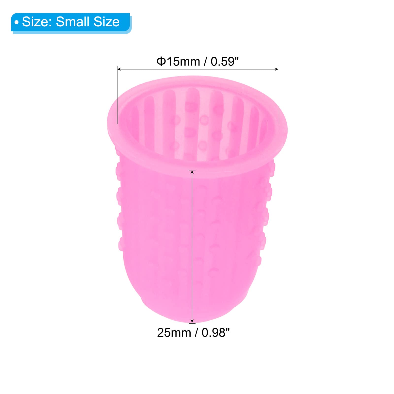 PATIKIL Silicone Polpastrelli Protezione Dita 10pz 0.59 Pollici Rosa