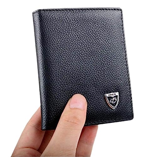 New Men's Leather Bifold ID Credit Card Holder Mini Wallet Thin Purse Billfold