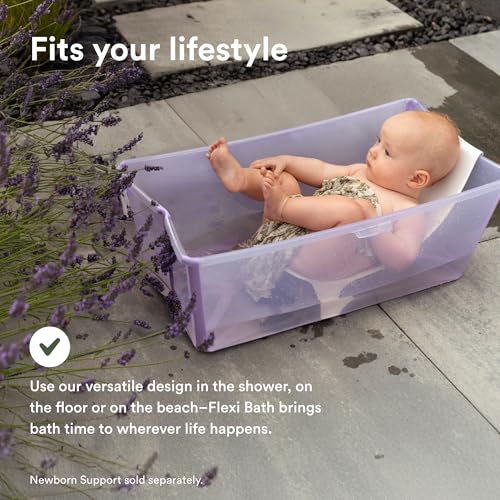 Stokke Flexi Bath, Lavender - 64 x 24 x 34 cm - Foldable Baby Bath for Newborns & Babies - Lightweight, Durable & Easy to Store - Convenient to Use at Home or When Traveling - Image 5