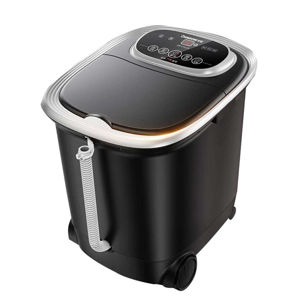 LXLTLElectric Foot Massagers Constant Temperature Heating Foot Bucket Home Pedicure Machine 8D Three-Dimensional Massage Foot Bath Feet Legs Dual Purpose Incense Steam Bubble Triple,Black