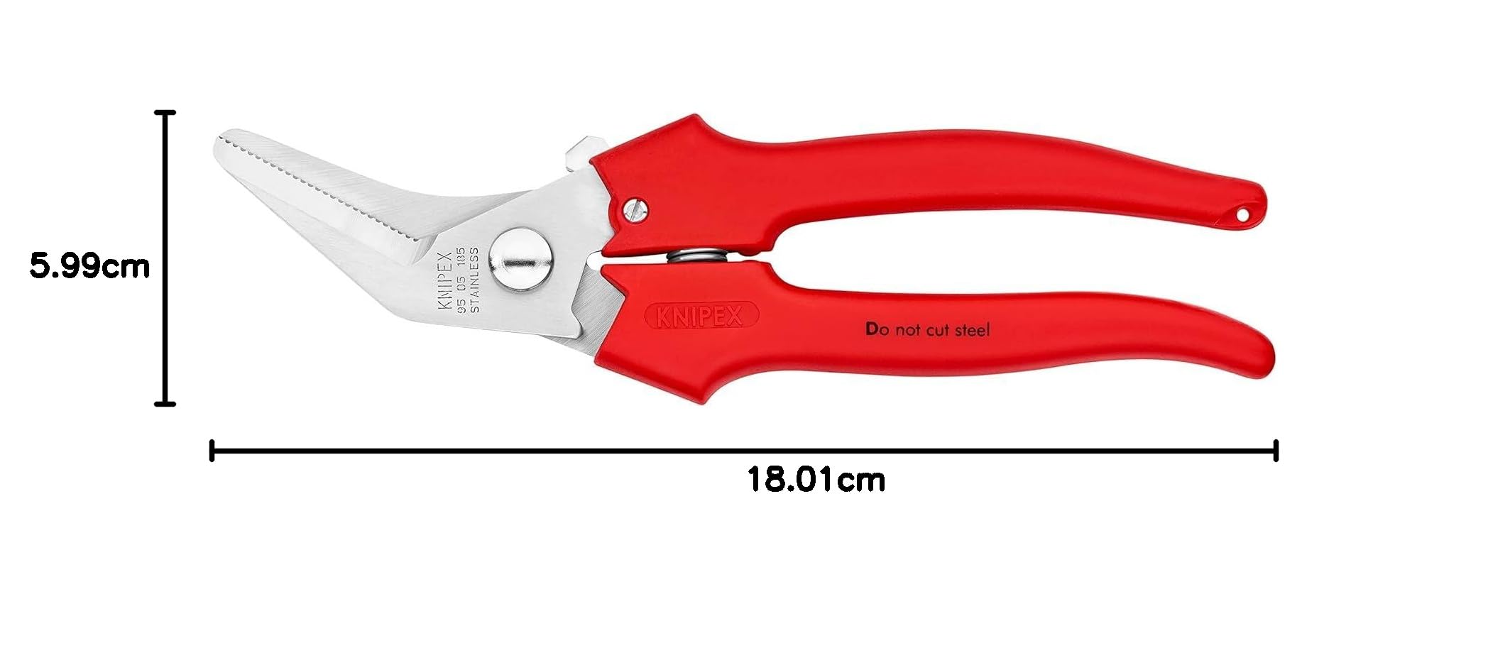 Knipex Cisaille universelle gainage PVC par extrusion 185 mm, 95 05 185