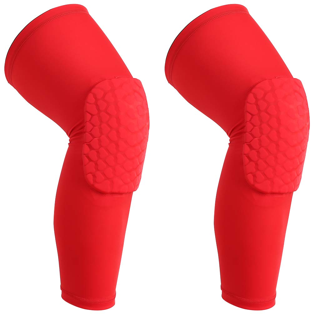 REACHSTOP Basketball Knee Pads Volleyball Kneepad Honeycomb Crashproof Antislip Leg Sleeve Protective Pad Support Guard Padded Compression Wear Hexpad - 2 Packs