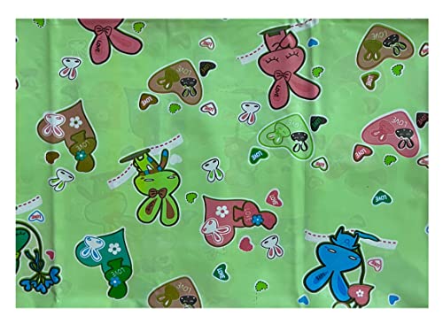 Image of EcoSoft Plastic Sheet,PVC Sheet for Kids,Rubber Sheet for Babies,Bed Wetting Protector(90 x 135 cm) (Green Heart)