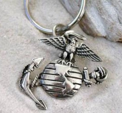 Trilogy Jewelry Pewter USMC Military Insignia Marine Corp Keychain Key Tag (Officially Licensed Hobbyist)