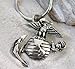 Pewter USMC Marine Corps Insignia Semper Fi Keychain Key Tag